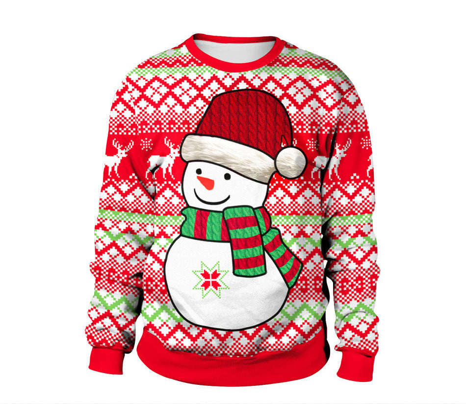 Autumn Winter Fashion Ugly Christmas Sweater Santa Elf Funny Pullover Womens Mens Print Sweaters Tops Clothing