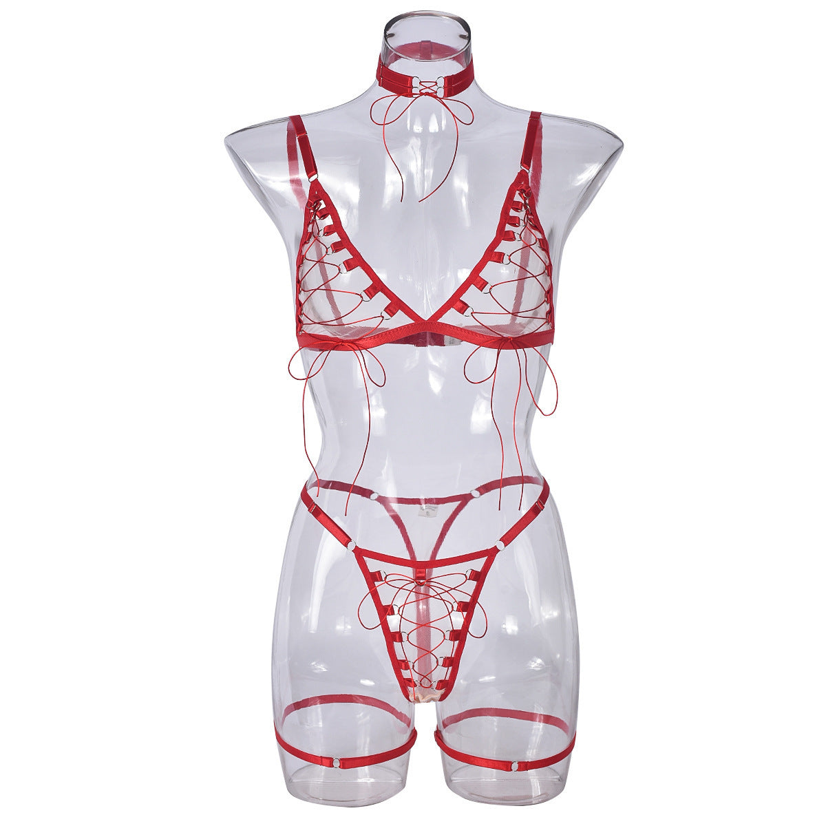 European And American Ins Hot Girl Fashion Mesh See-through Bra Underwear Suit