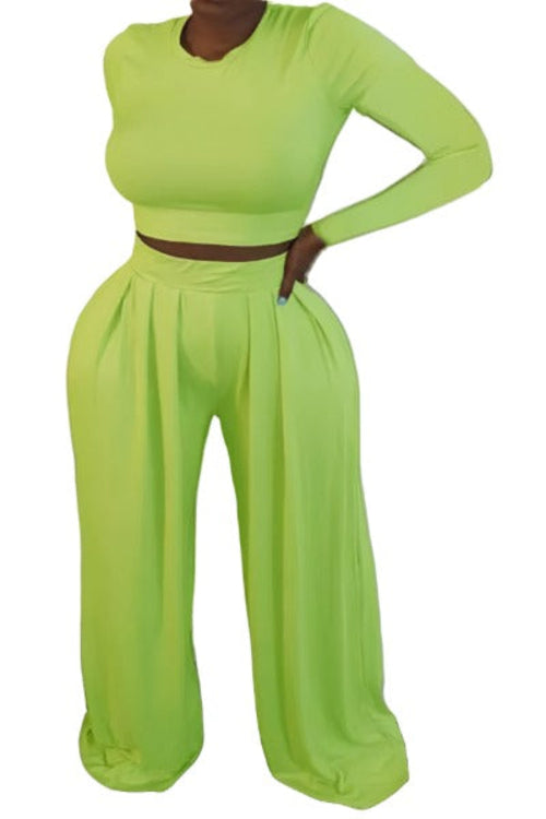 Sets Wide Two Piece high-waist pants