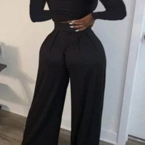 Sets Wide Two Piece high-waist pants