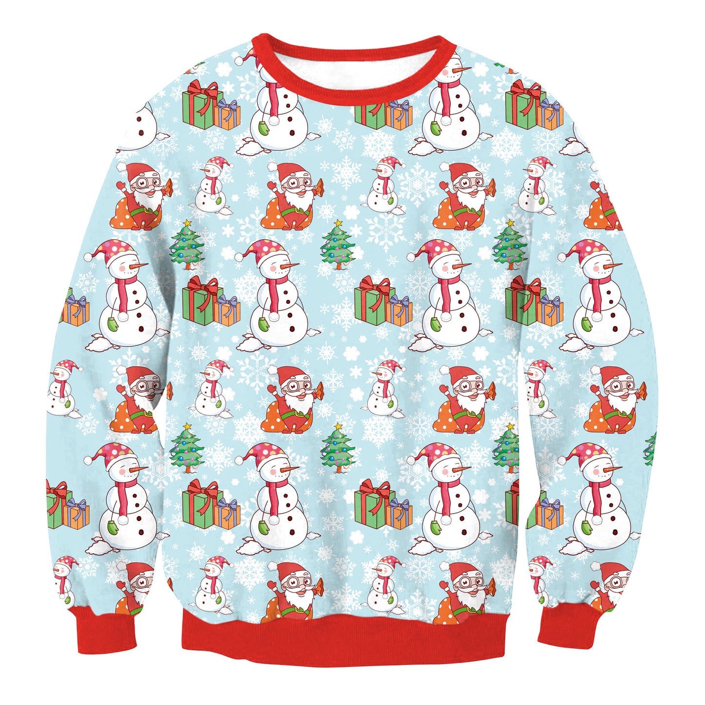 Autumn Winter Fashion Ugly Christmas Sweater Santa Elf Funny Pullover Womens Mens Print Sweaters Tops Clothing