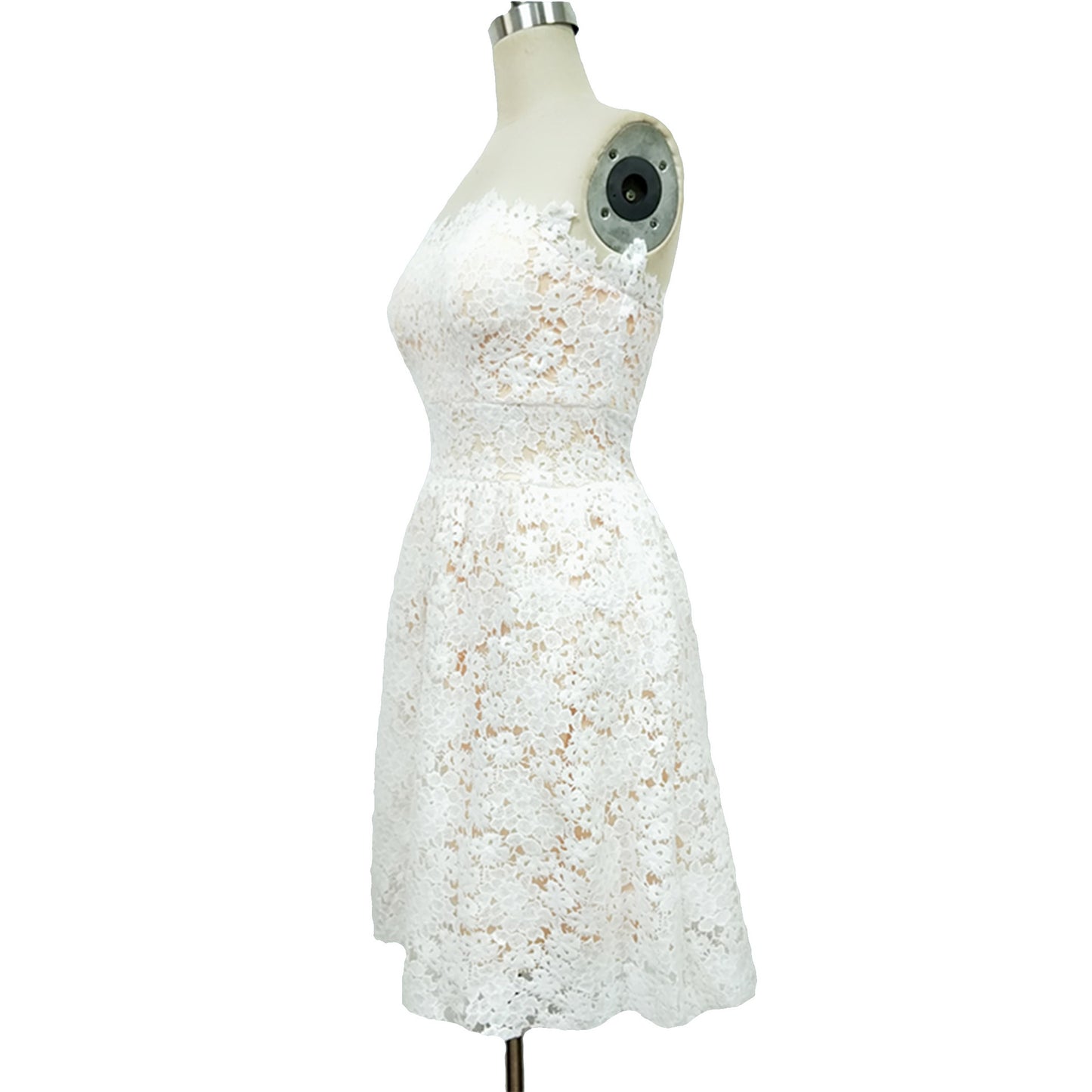 Women's White Floral Wrapped Chest Evening Dress